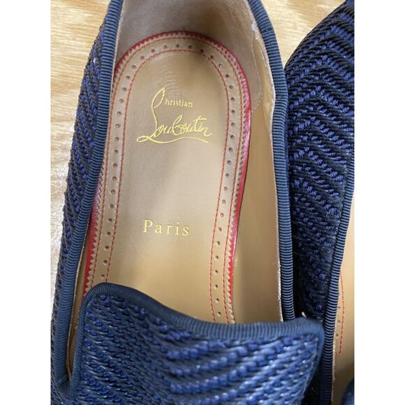 Christian Louboutin Dandelion Loafer Men's 8 Blue Slip On Low Top Almond Toe B36 - Picture 3 of 9